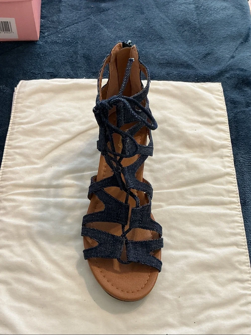 Crown Vintage Dark Denim Gladiator Sandals
